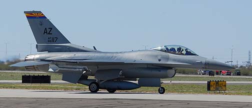 General Dynamics F-16C Block 42G Fighting Falcon 89-2117 of the Arizona Air National Guard based at Tucson International Airport
